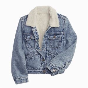 GAP | Kids Sherpa Icon Blue Denim Jean Jacket | Size L